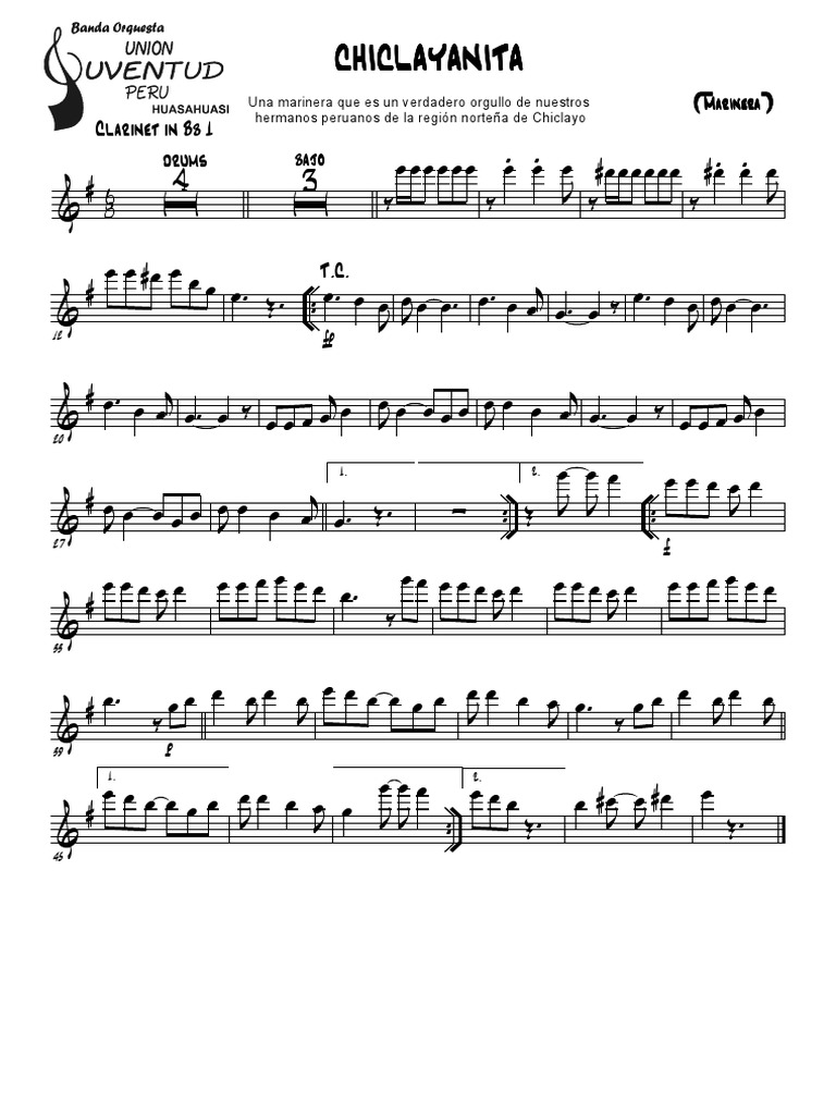 CHICLAYANITA - Marinera | PDF | Cuivres (musique) | Instruments de musique
