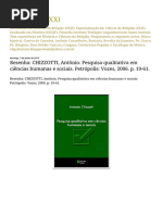 Edgar Luiz XXI Resenha CHIZZOTTI, Antônio. Pesquisa Qualitativa Em Ciências Humanas e Sociais. Petrópolis Vozes, 2006. p. 19-61.