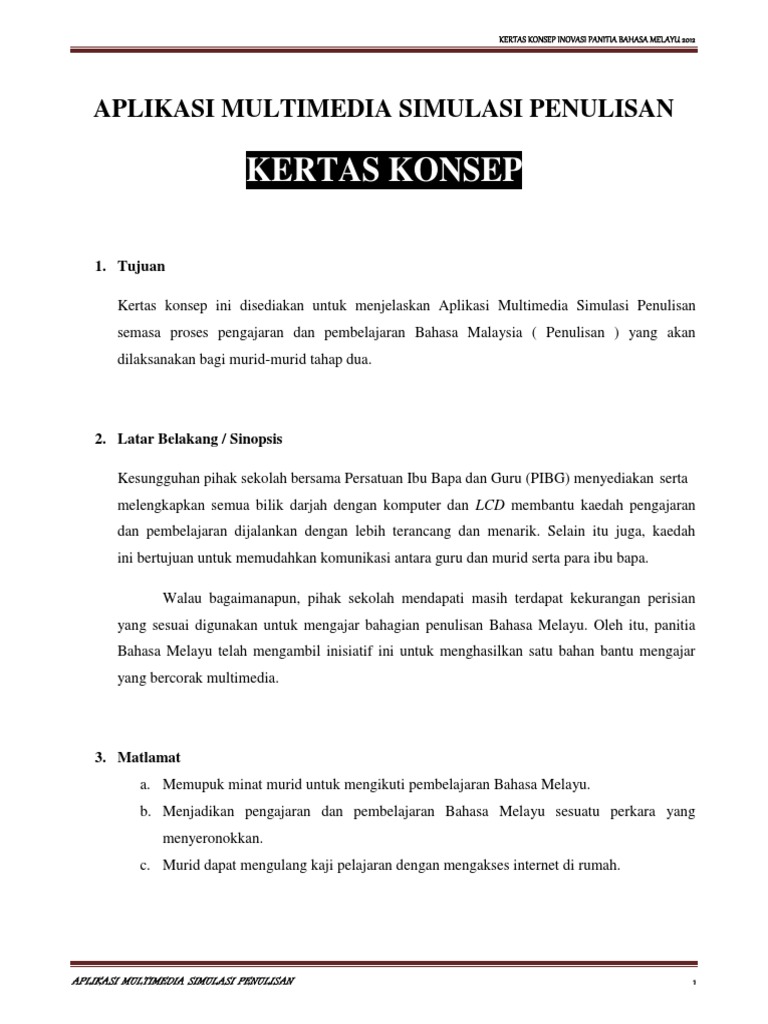Kertas Konsep Inovasi Bm Pdf