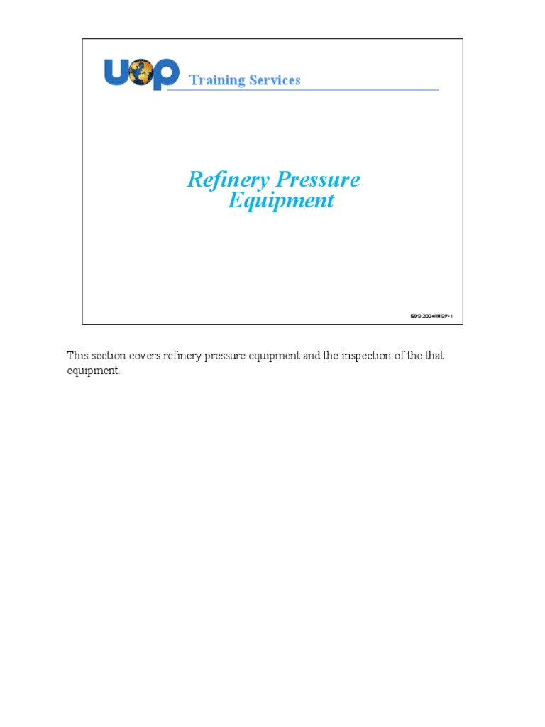 Refinery Pressure Equipment Inspection Guide | PDF | Audit | Oil Refinery