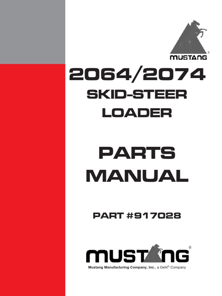 Mustang Skid Steer 2064/2074 Parts Manual PDF Screw Electrical