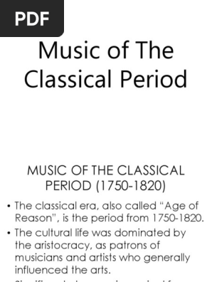 music of the classical period 1750 to 1820 ppt