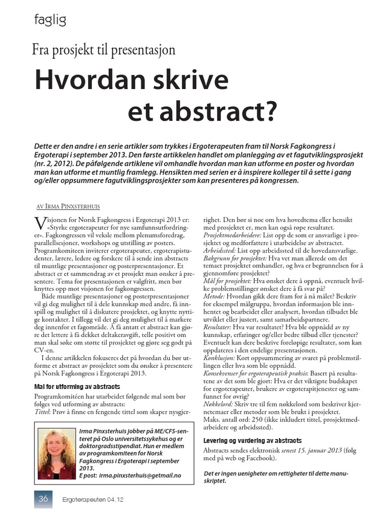 Hvordan Skrive Abstract | PDF