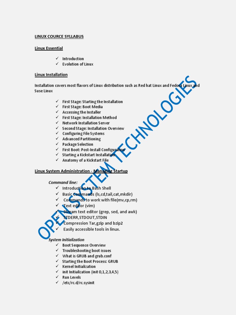 Linux Course Syllabus | PDF | File System | Domain Name System