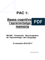 Pac 1 Bases Cognitives de L'aprenentatge I de La Memoria Sonia Moreno Chiva