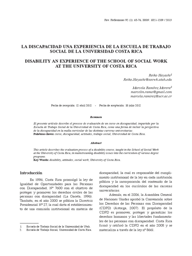 Discapacidad | PDF | Invalidez | Trabajo Social