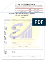 Evolution: National Talent Search Exam (Ntse) Mental Ability Test