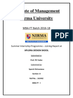 Institute of Management Nirma University: MBA-FT Batch 2016-18