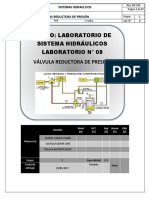 Curso: Laboratorio de Sistema Hidráulicos Laboratorio #08 Válvula Reductora de Presión