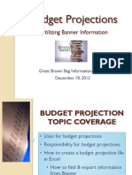 Budget Projections: Utilizing Banner Information