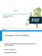 Electricity Markets: ET2105 Electrical Power System Essentials