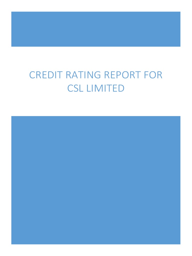 CSL Credit Rating Report PDF Novartis Debt
