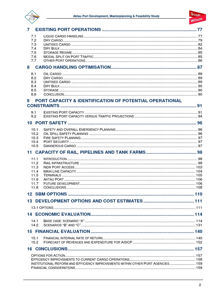 Aktau Port Feasibility & Masterplan | PDF | Cargo | Port