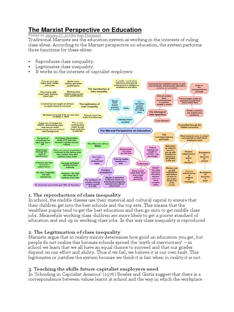 Marxist View on Education and Class Inequality | PDF | Marxism | Ideologies