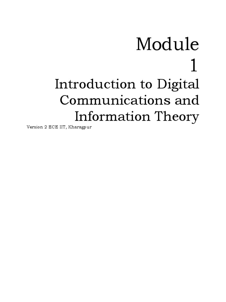 Digital Comm & Info Theory Basics | PDF | Information | Applied Mathematics