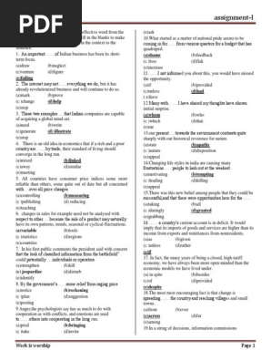 Fill in the Blanks Class Assignment-III
