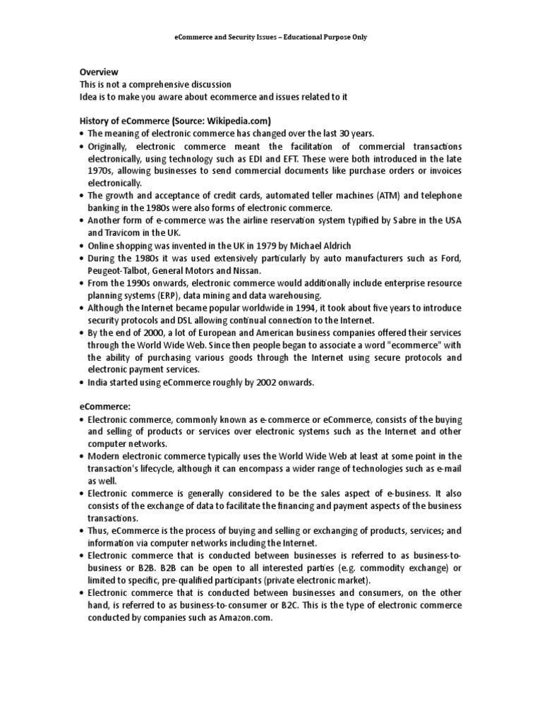 ECommerce For College | PDF | E Commerce | Public Key Cryptography