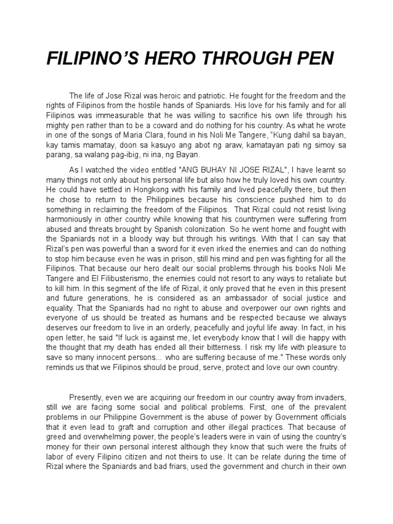 short essay about rizal life