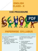 English Class - X: Cce Procedure