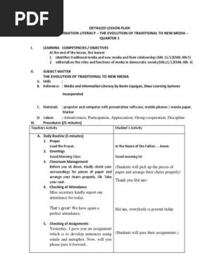 Detailed Lesson Plan Mil