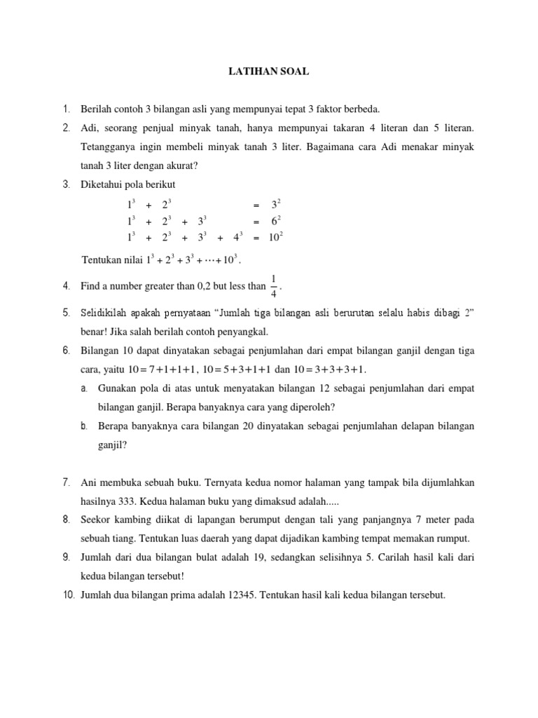 Kumpulan Soal OSN Dan Internasional Olympiad | PDF