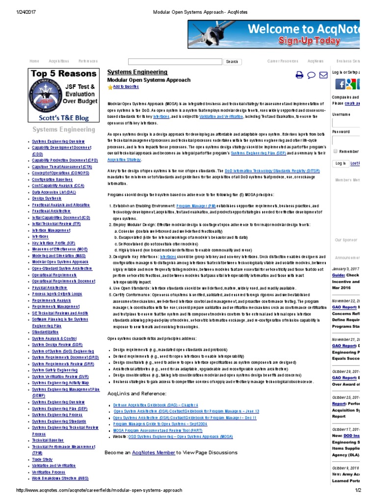 Modular open systems approach acqnotes modularity interoperability