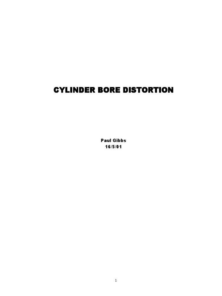 Understanding Cylinder Bore Distortion | PDF | Cylinder (Engine ...