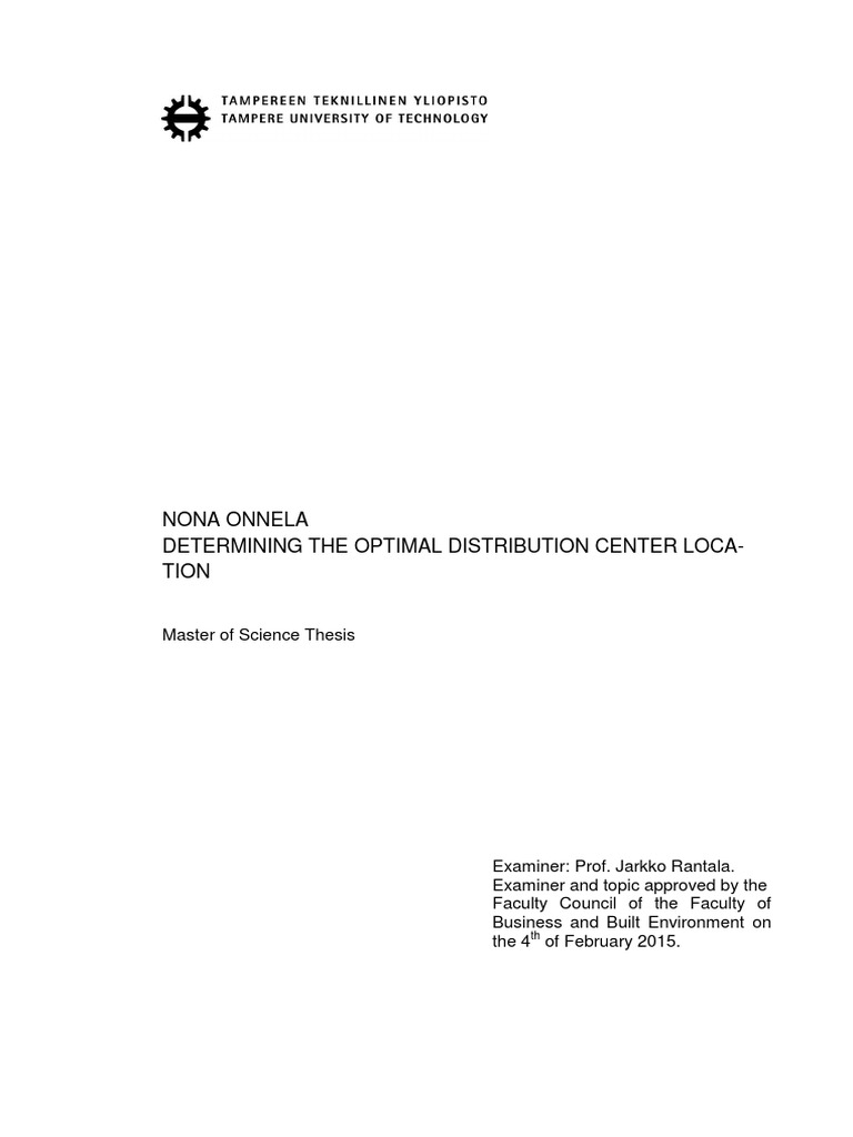 Optimal Distribution Center Location Analysis | PDF | Warehouse ...