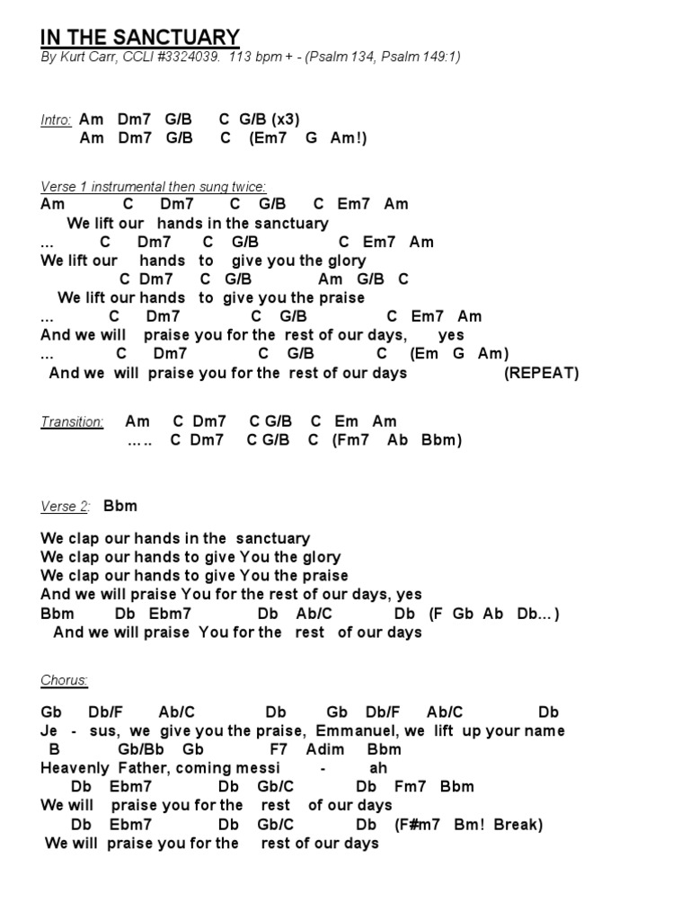 In the Sanctuary | Song Structure | Musical Forms | Free 30-day Trial
