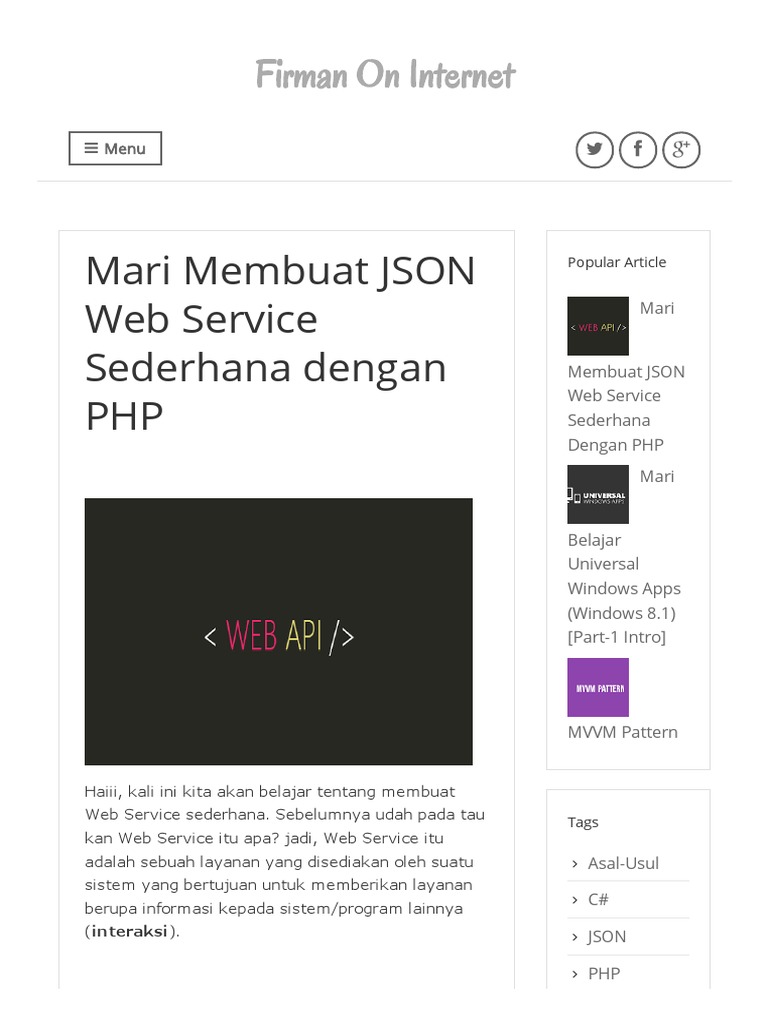 Mari Membuat JSON Web Service Sederhana Dengan PHP - Firman On Internet ...