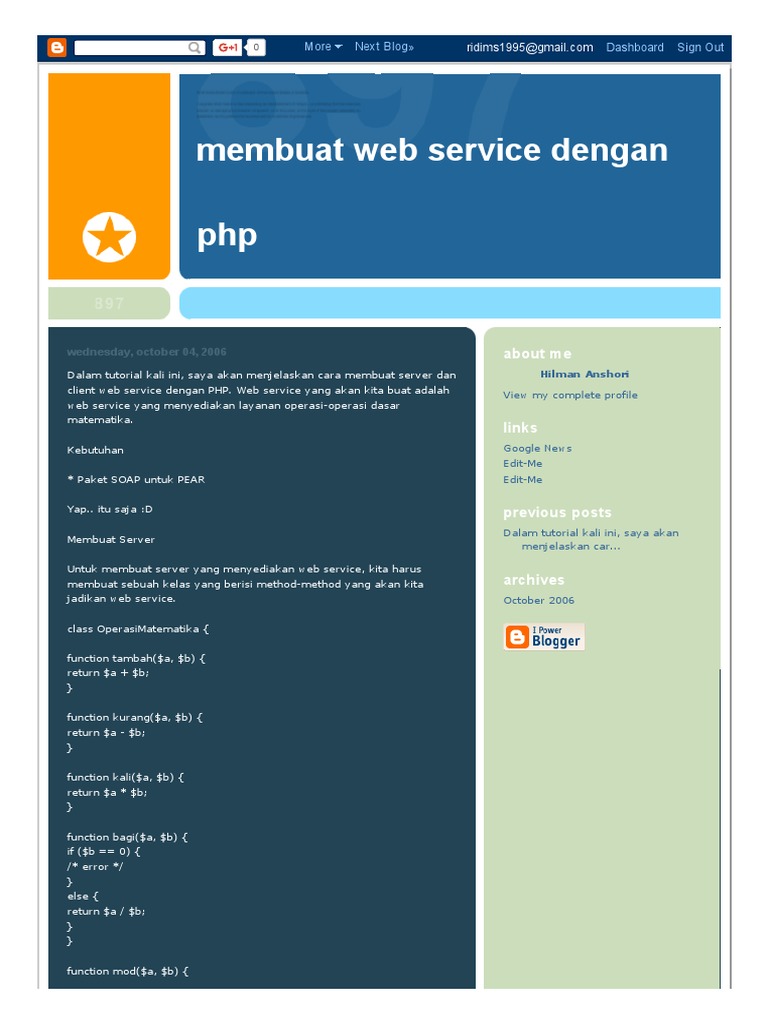 Tutorial Web Service Matematika PHP | PDF