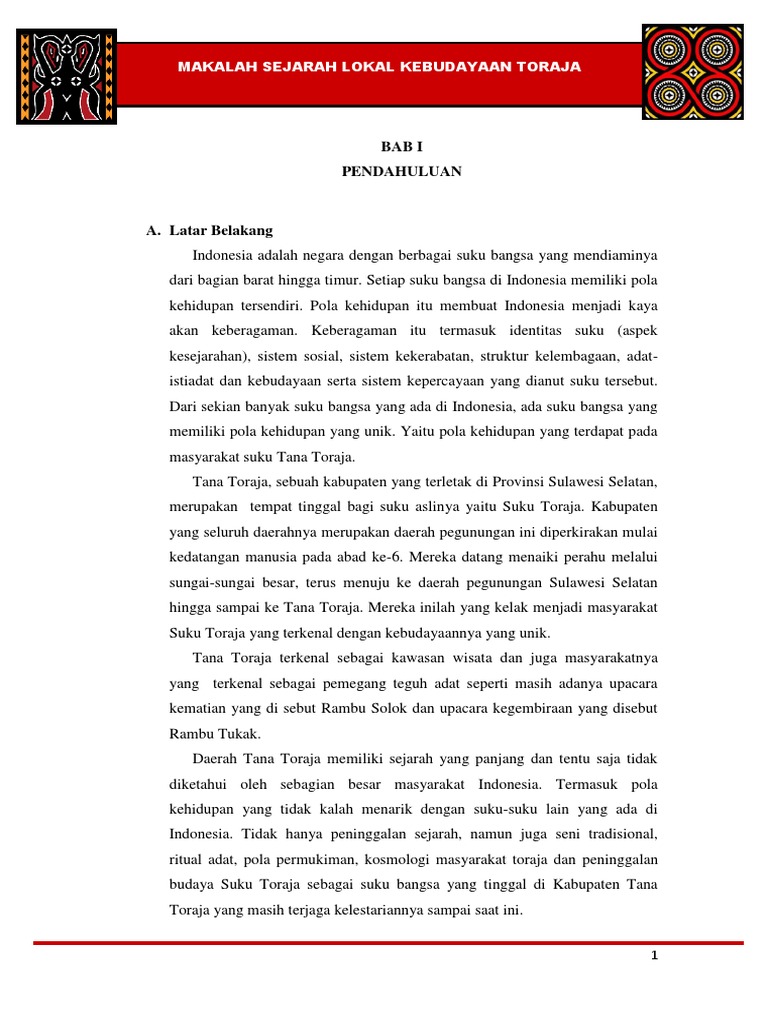 Makalah Adat Toraja | PDF