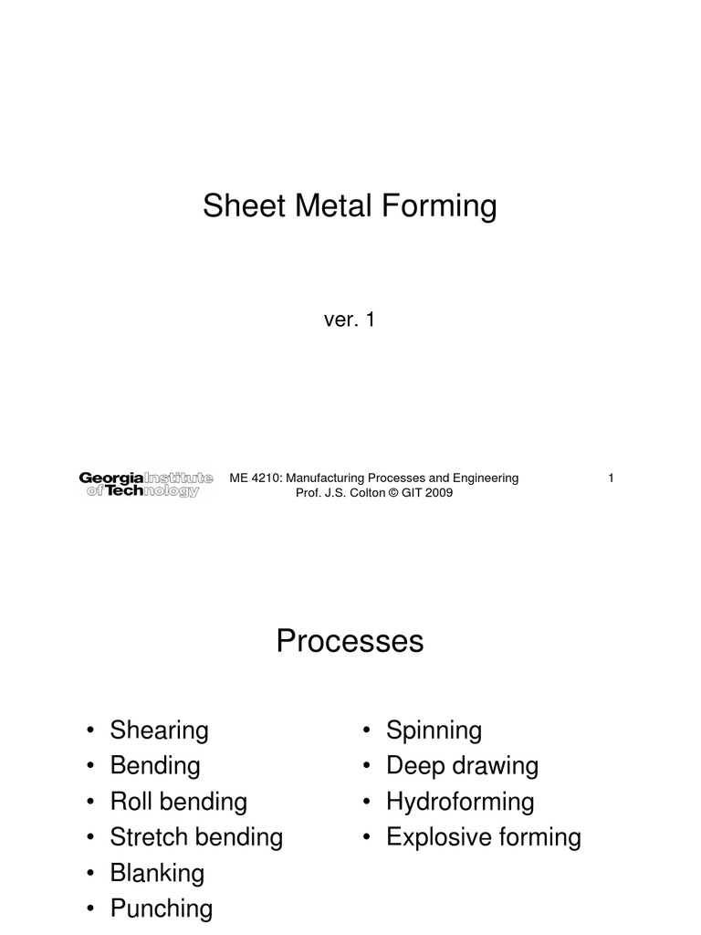 Sheet Metal Operations PDF Process Engineering Procedural Knowledge