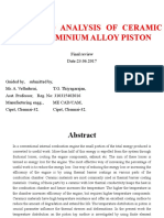 Design and Analysis of Ceramic Coated Aluminium Alloy Piston
