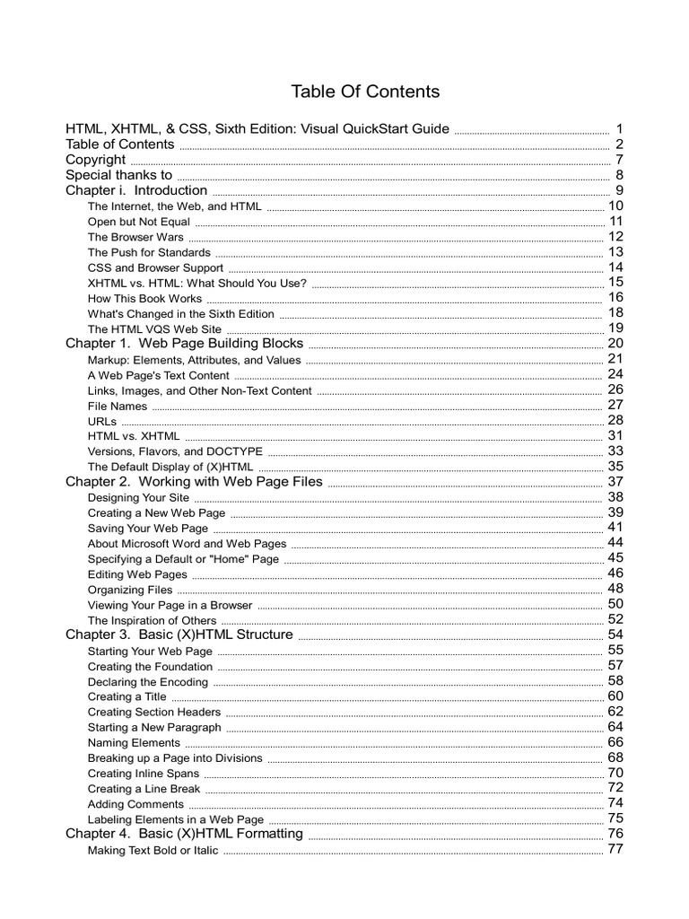 HTML XHTML and CSS Castro (WWW - Lianbooks.com) PDF | PDF | Html ...