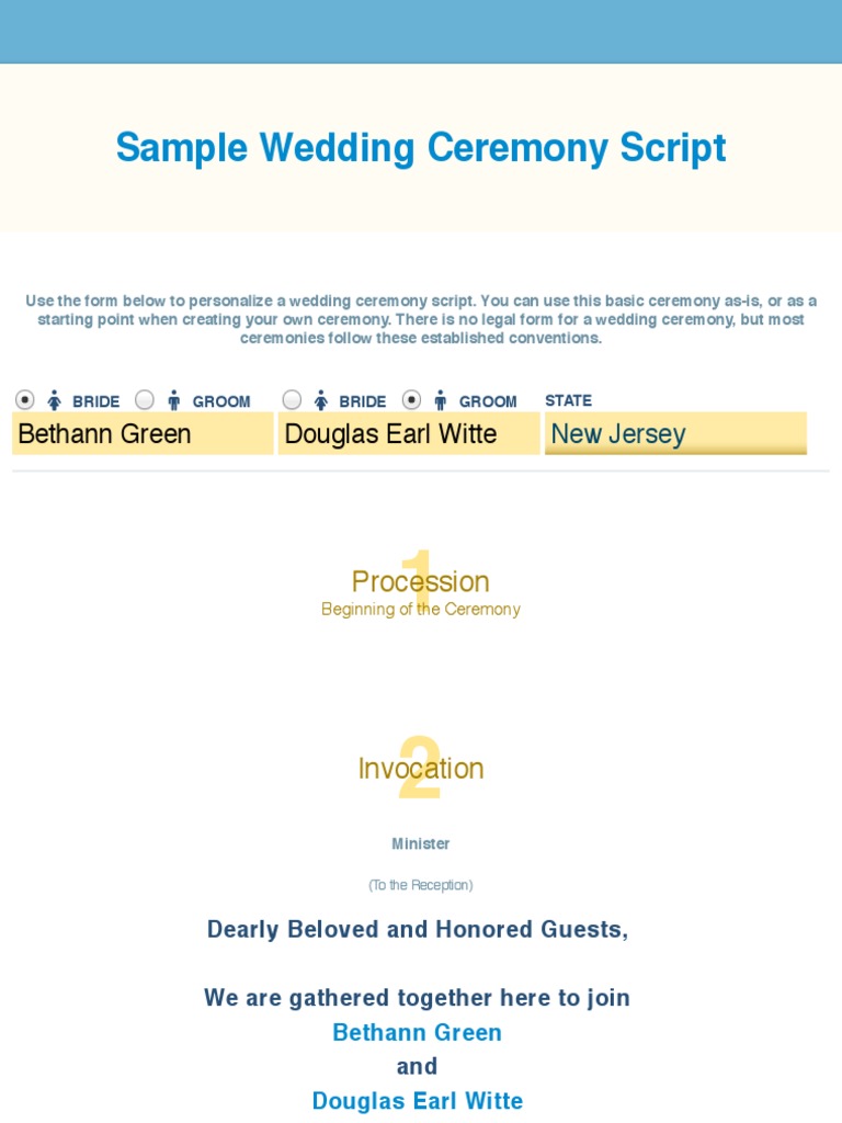 Sample Wedding Ceremony | PDF | Wedding | Interpersonal Relationships, image size:768x1024