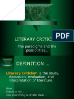 Literary Criticism -Paradigms