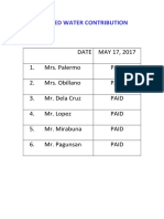 Purified Water Donations Paid May 2017