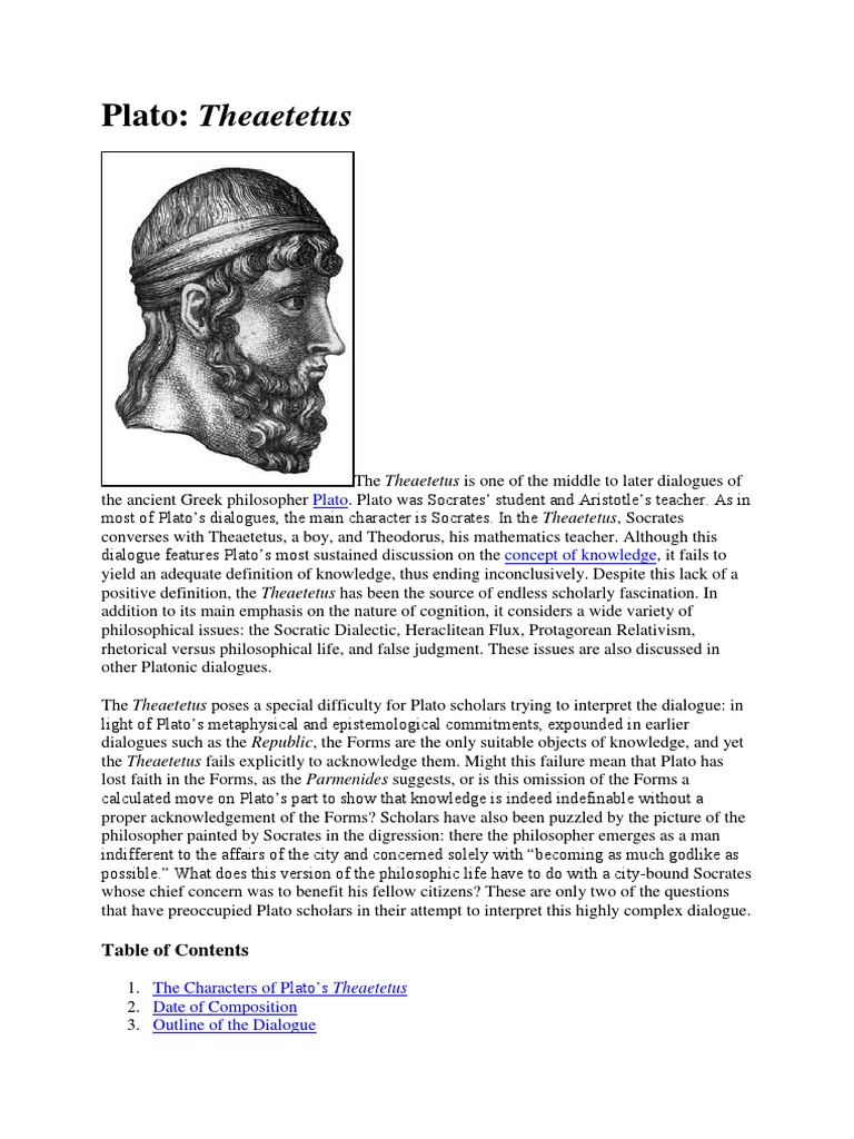 Plato: Theaetetus | PDF | Plato | Socrates
