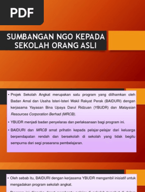 Sumbangan Ngo Kepada Sekolah Orang Asli Pdf