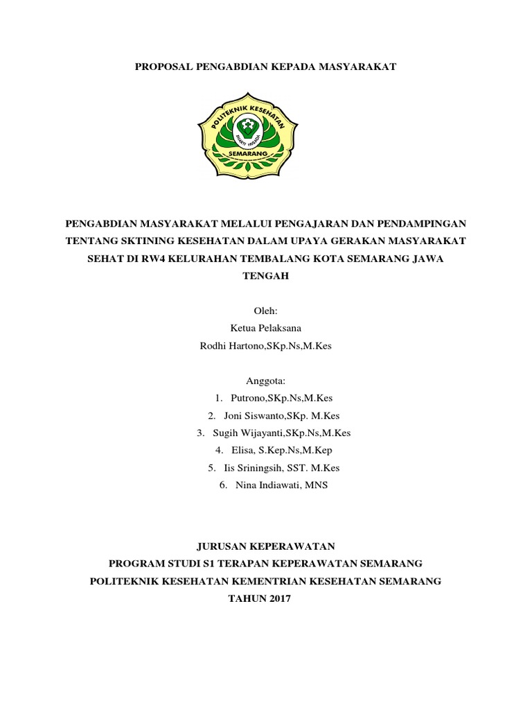 Contoh Proposal Pengabdian Masyarakat Bidang Kesehatan Barisan Contoh