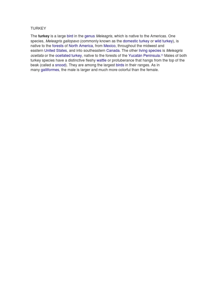 Overview of Turkey Species and Habitat | PDF