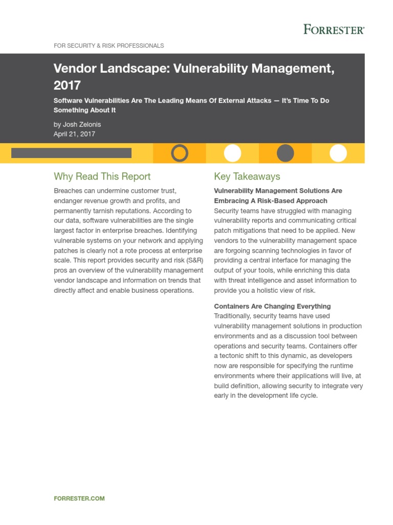 Forrester Vendor Landscape VM April 2017 | PDF | Vulnerability ...