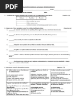 Evaluacion Ciencias Naturales Contaminación