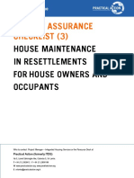 Quality Assurance Checklist (3) : House Maintenance in Resettlements FOR House Owners and Occupants