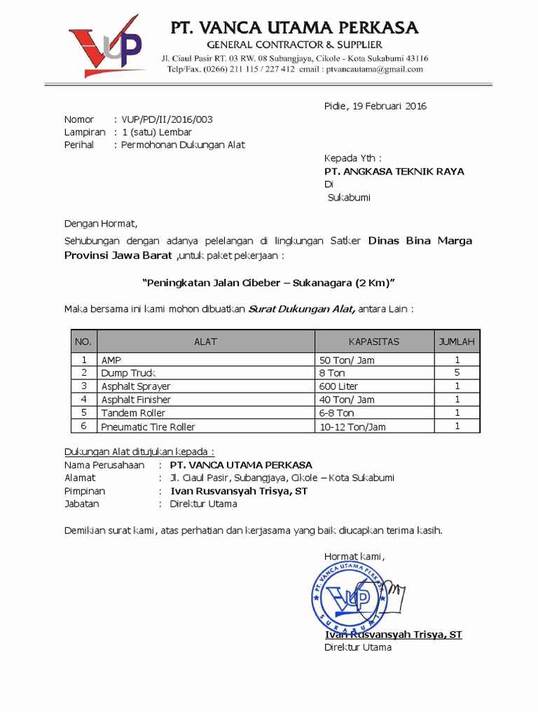 Contoh Surat Mohon Pembayaran Tanah