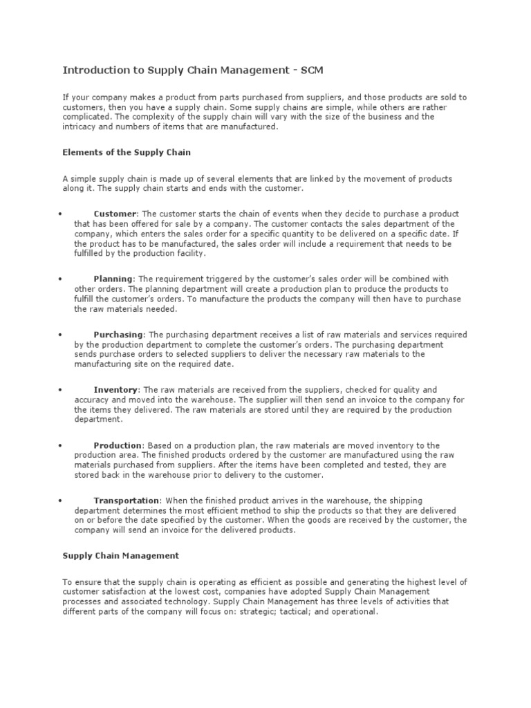 Supply Chain Management Essentials | PDF | Supply Chain | Supply Chain ...