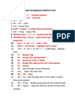 Keyboard Shortcuts 4 Oral Performance