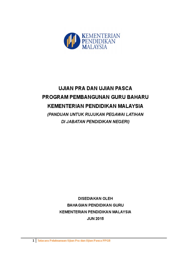 Panduan Pelaksanaan Ujian Pre & Post | PDF