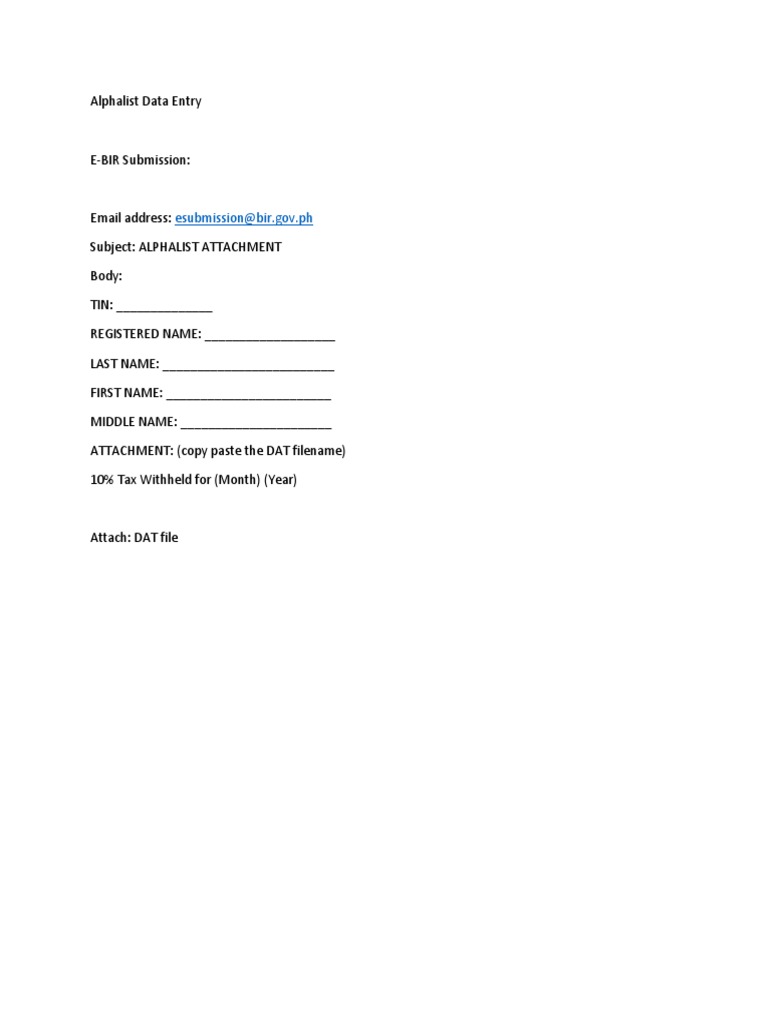Alphalist Data Entry | PDF